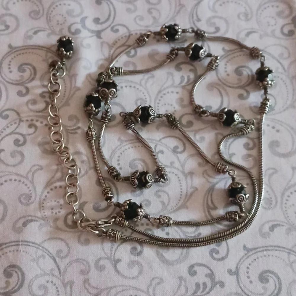 Brighton Black Stations Beaded Necklace